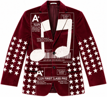 Load image into Gallery viewer, The Positive Shipping Label Music Star Red Velvet Blazer (Available In All Sizes)