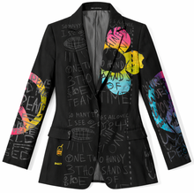 Load image into Gallery viewer, The World Peace Black Rainbow Blazer
