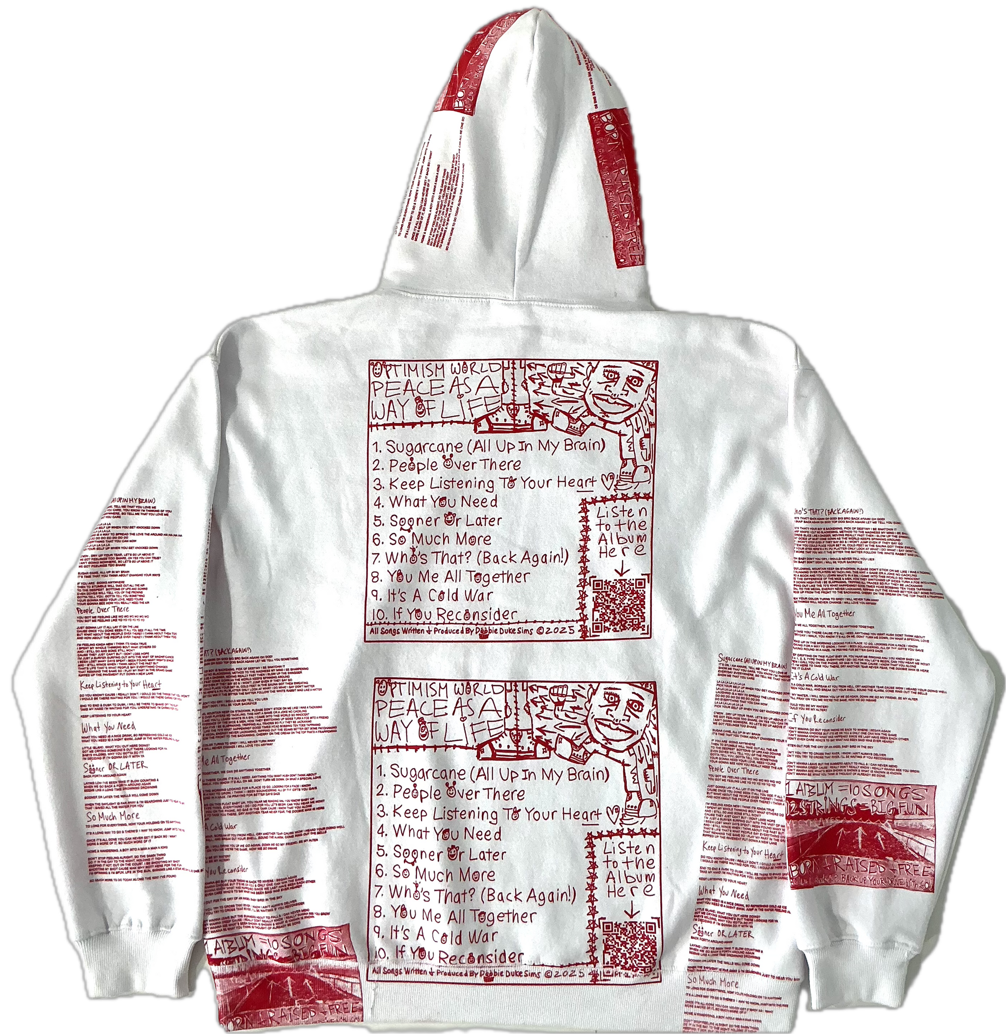 Optimism World Peace As A Way Of Life (The Wearable Album) Hoodie (Size 2X)