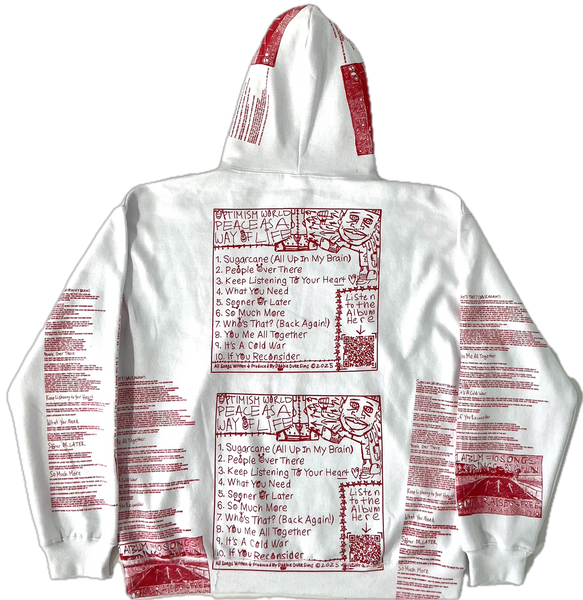 Optimism World Peace As A Way Of Life (The Wearable Album) Hoodie (Size 2X)