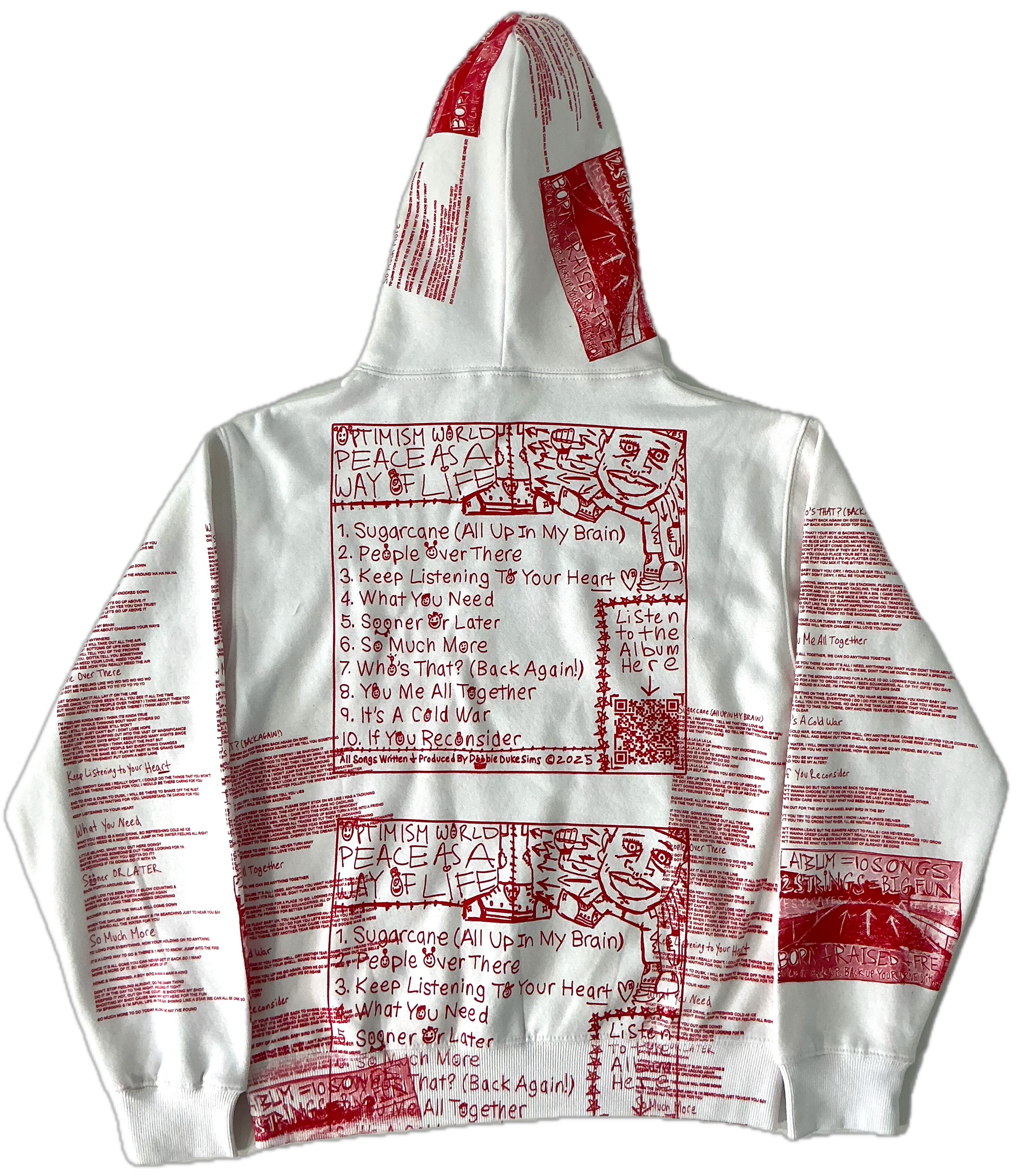 Optimism World Peace As A Way Of Life (The Wearable Album) Hoodie (Size Small)