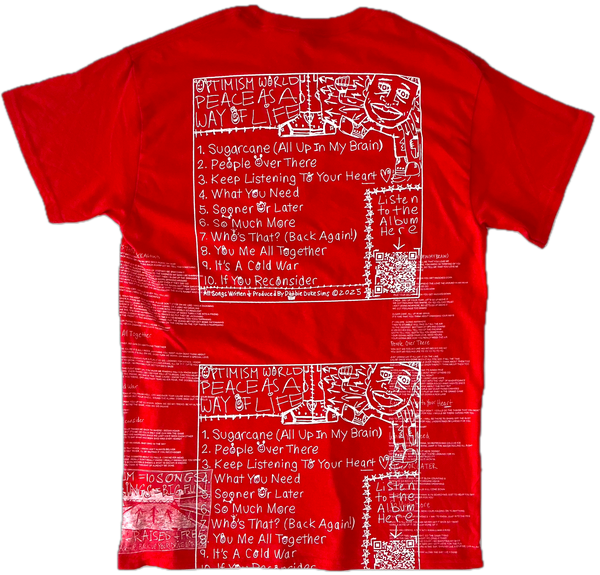 Optimism World Peace As A Way Of Life (The Wearable Album) Tee (Size Medium)