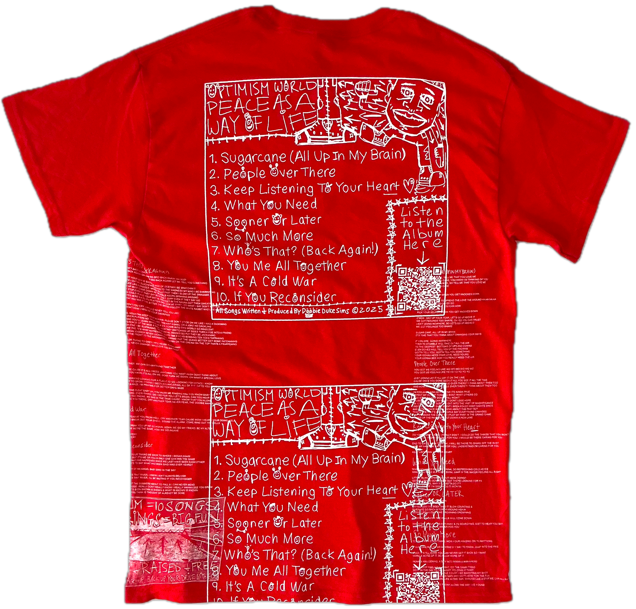 Optimism World Peace As A Way Of Life (The Wearable Album) Tee (Size Large)