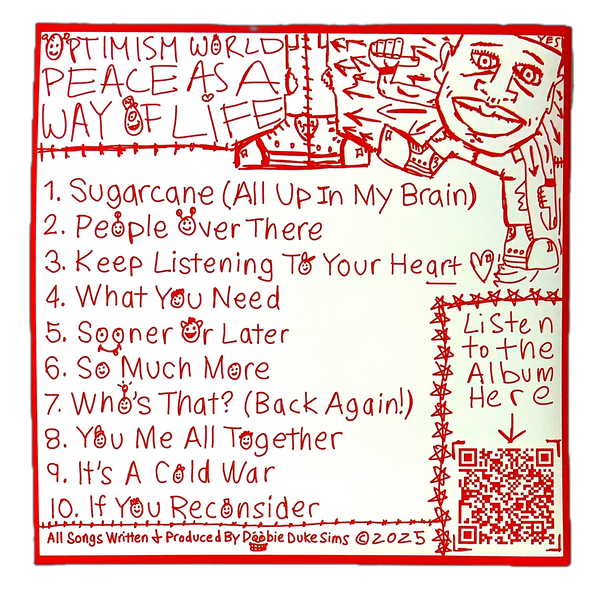Optimism — World Peace as a Way of Life (The Wearable Album) on Red Vinyl
