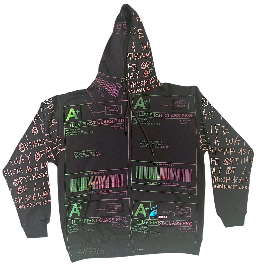 Positive Shipping Label Hoodie (Size XL)