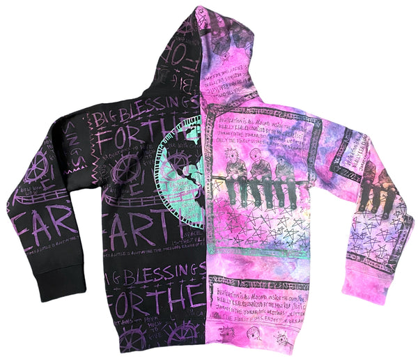 Enjoy Your Dreams Split Color Tie Dye Hoodie (Size M)