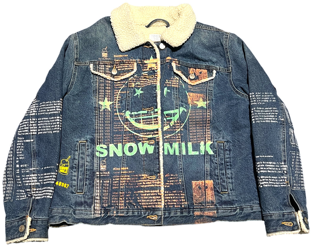 Snow Milk Kindness Denim Jacket (Size Large)