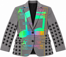 Load image into Gallery viewer, The Positive Shipping Label Music Star Grey Blazer (Available In All Sizes)
