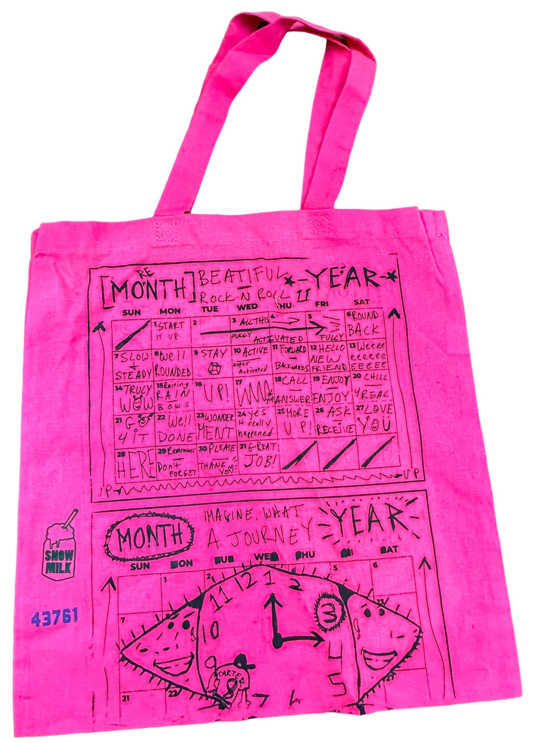 Calendar Clock Tote Bag