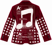 Load image into Gallery viewer, The Positive Shipping Label Music Star Red Velvet Blazer (Available In All Sizes)
