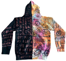 Load image into Gallery viewer, Optimism As A Way Of Life X Earth Blessings Split Color Tie Dye Hoodie (Size S)
