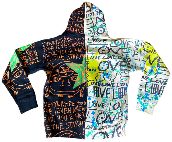 Love Love Love X Star That You Are Split Color Tie Dye Hoodie (Size XL)