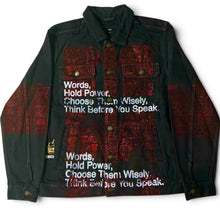 Load image into Gallery viewer, Words Hold Power Denim Jacket (Size Medium)
