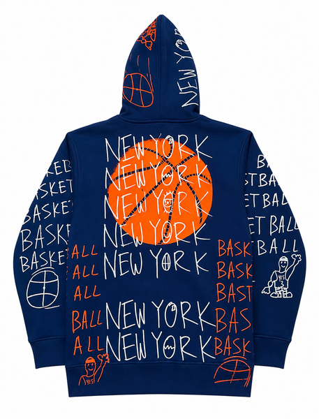 The New York Basketball Blue Hoodie (Available In All Sizes)