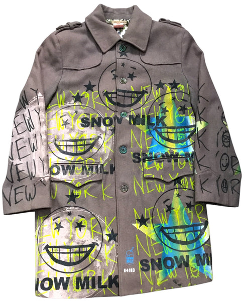 Snow Milk Kindness Custom Overcoat (Size Large)