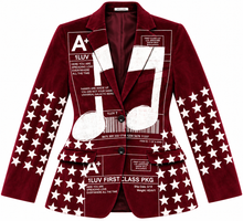 Load image into Gallery viewer, The Positive Shipping Label Music Star Red Velvet Blazer (Available In All Sizes)
