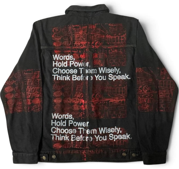 Words Hold Power Denim Jacket (Size Medium)
