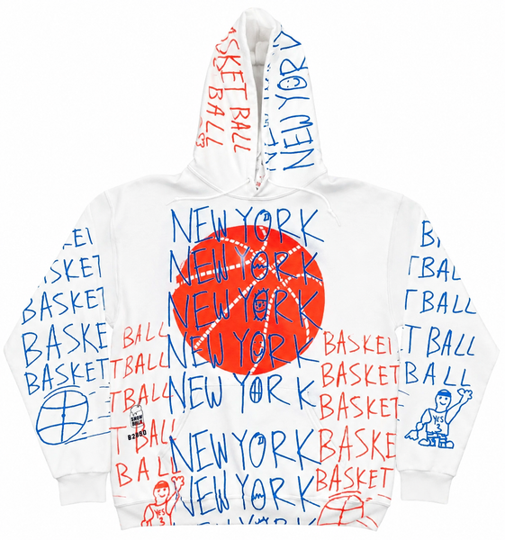 The New York Basketball White Hoodie (Available In All Sizes)