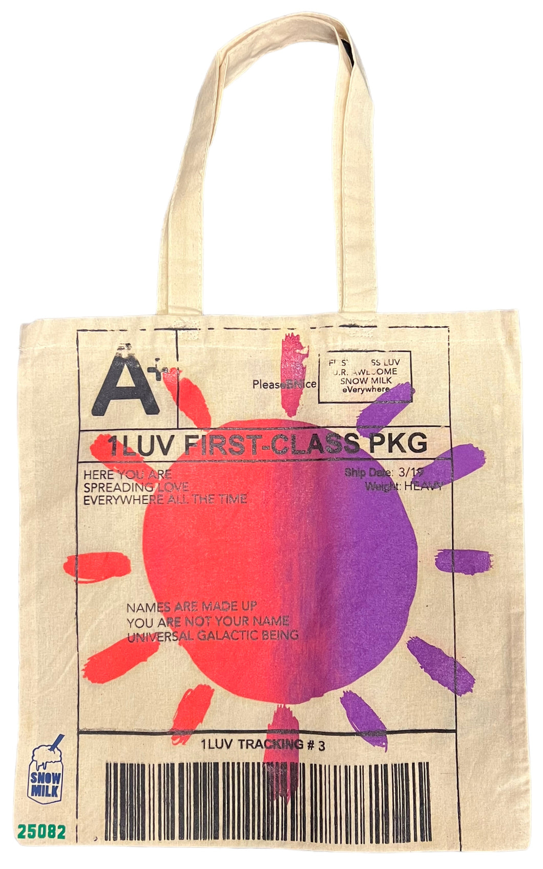 Positive Shipping Label Tote Bag (Size Large)