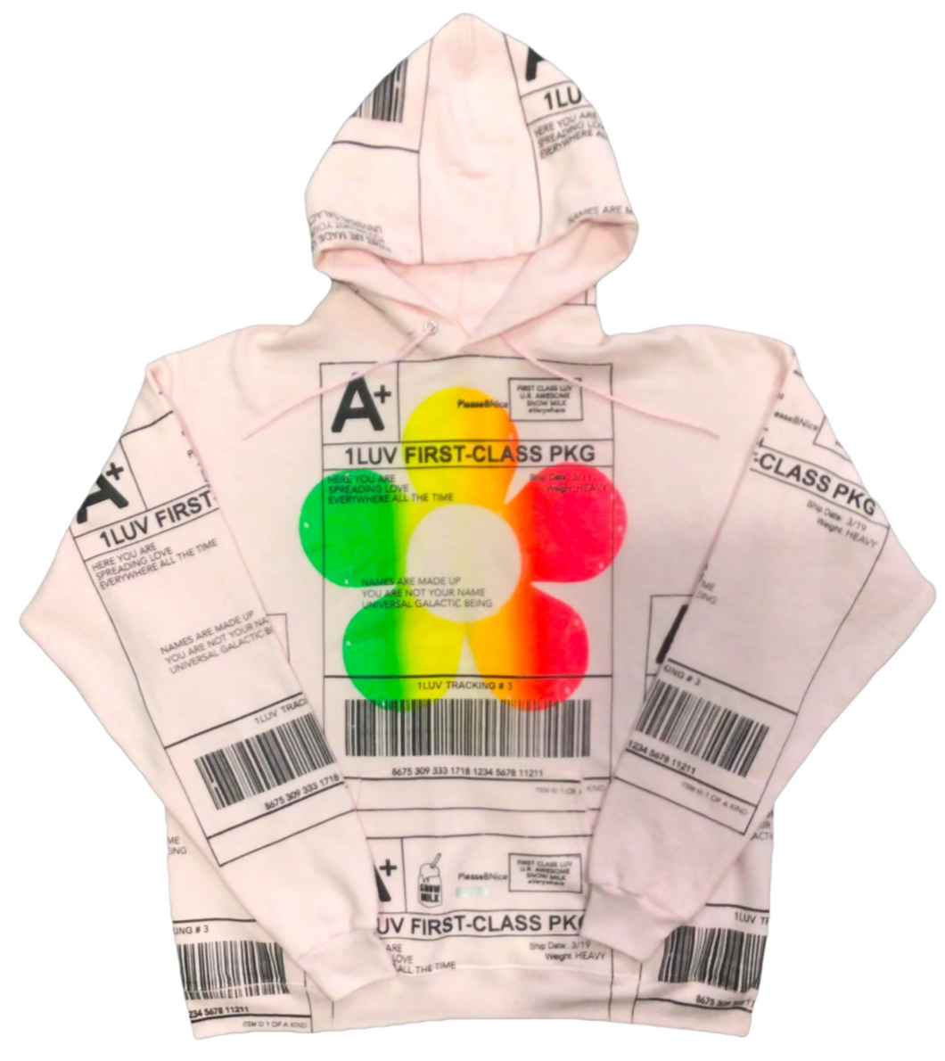 Positive Shipping Label Hoodie (Size Large)