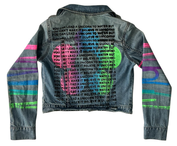 Unicorns To Water Jean Jacket (Size Medium)