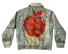 Load image into Gallery viewer, Big Apple Love Sherpa Lined Jean Jacket (Size Medium)
