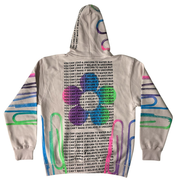 Unicorns To Water Zip Up Hoodie (Size Medium)