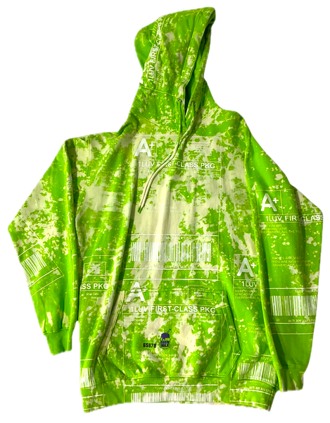 Positive Shipping Label Bleached Hoodie (Size 2XL)