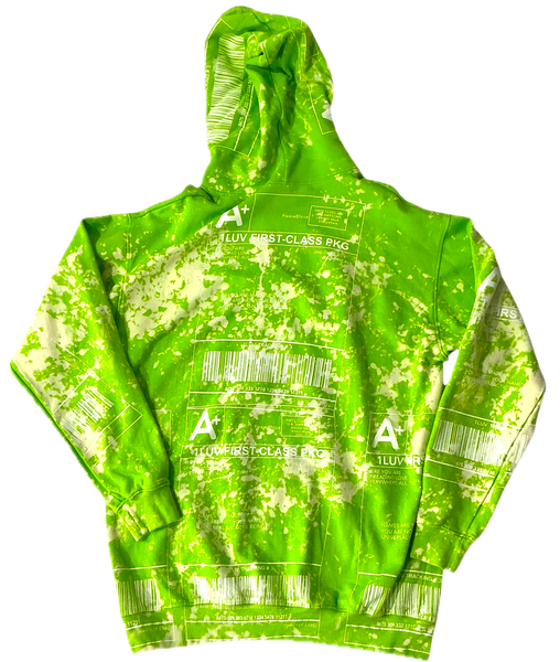 Positive Shipping Label Bleached Hoodie (Size 2XL)