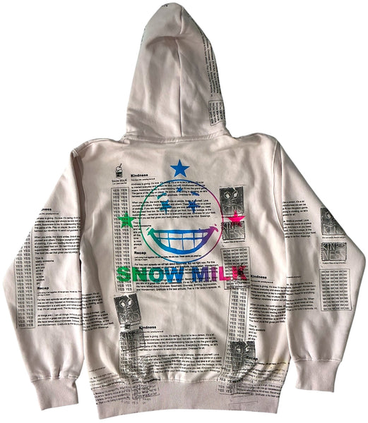 Snow Milk Kindness Zip-Up Hoodie (Size Small)