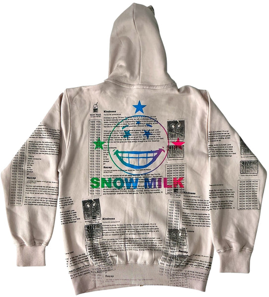 Snow Milk Kindness Zip-Up Hoodie (Size Small)
