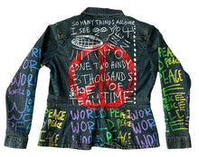 Load image into Gallery viewer, World Peace Jean Jacket (Size Large)
