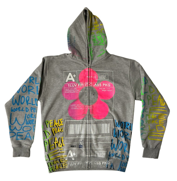 World Peace Zip Up Hoodie (Size Medium)