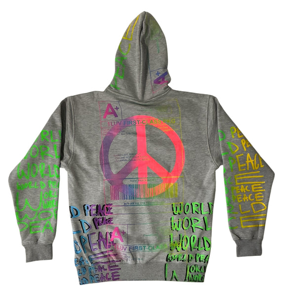 World Peace Zip Up Hoodie (Size Medium)