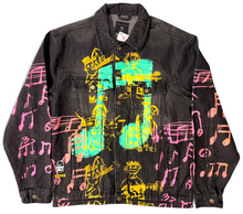 Load image into Gallery viewer, Music Notes Denim Jacket (Size Large)
