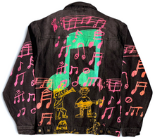 Load image into Gallery viewer, Music Notes Denim Jacket (Size Large)
