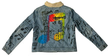 Load image into Gallery viewer, Music Notes Sherpa Lined Jean Jacket (Size Women's Large)
