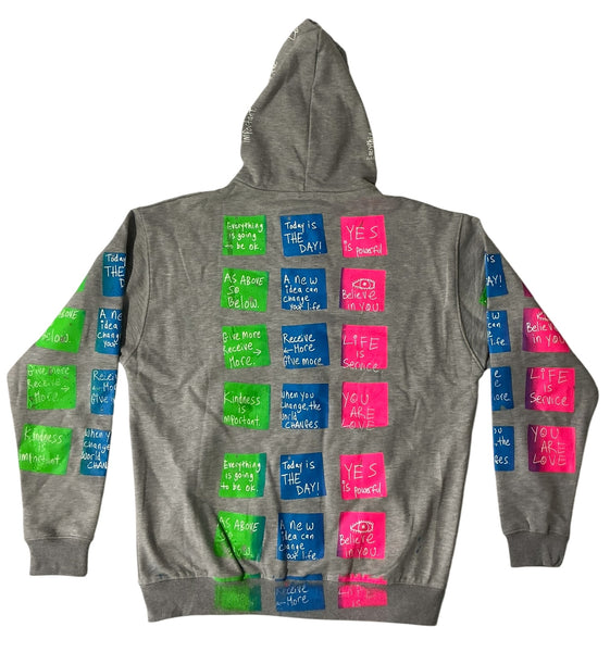Sticky Notes Zip Up Hoodie (Size XL)