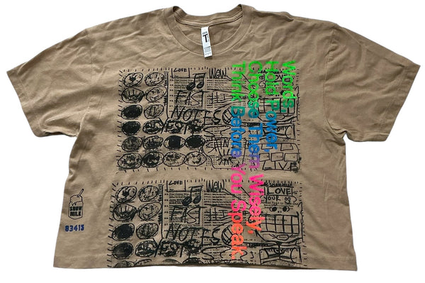 Words Hold Power Crop Top (Size Large)