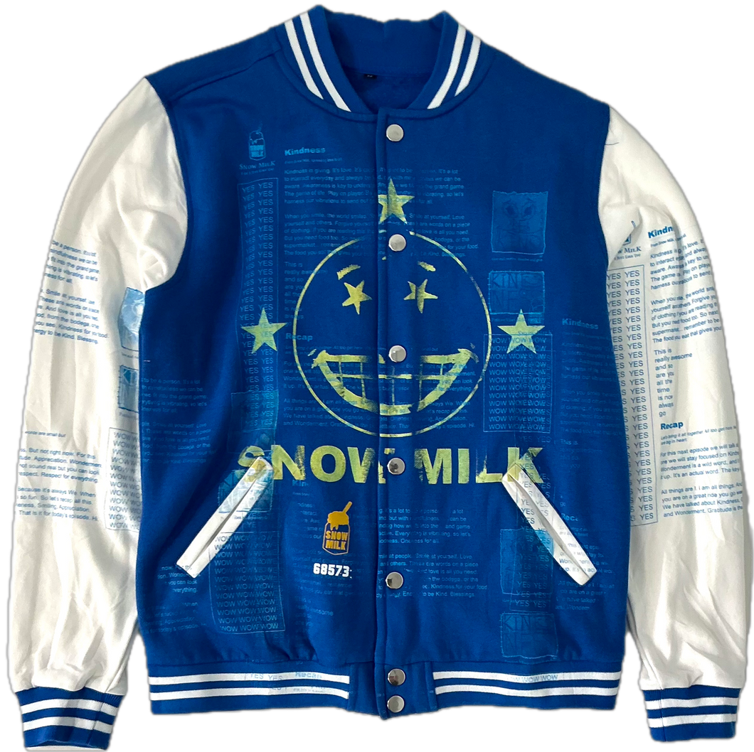 Snow Milk Kindness Varsity Jacket (Size Medium)