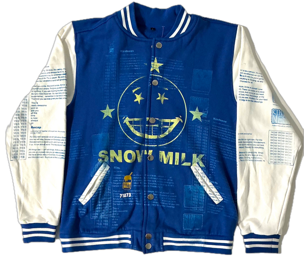 Snow Milk Kindness Varsity Jacket (Size Large)