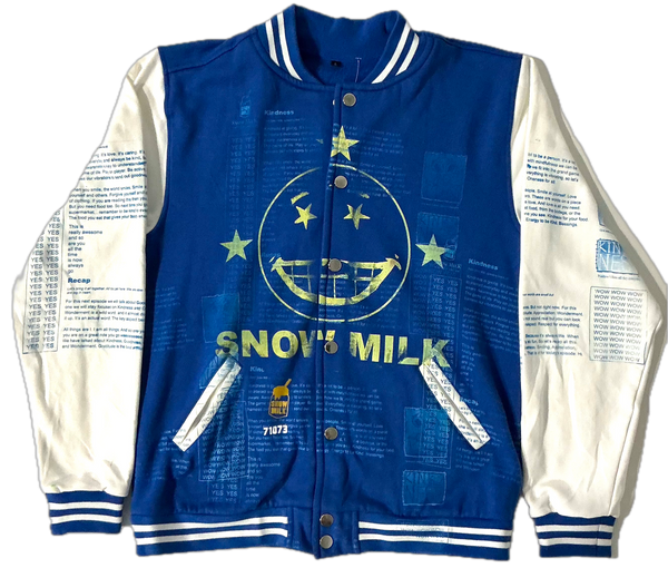 Snow Milk Kindness Varsity Jacket (Size Large)