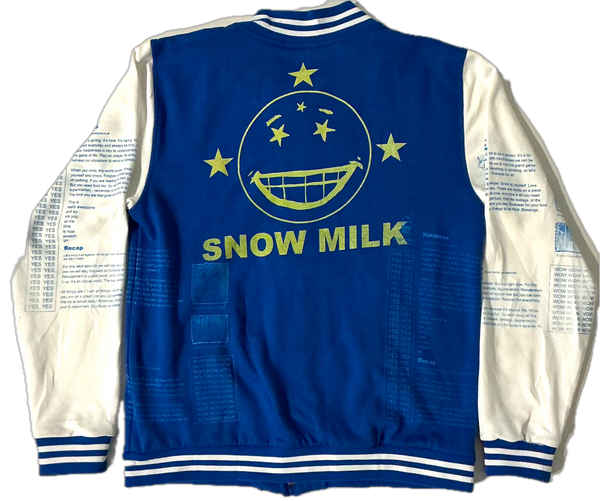 Snow Milk Kindness Varsity Jacket (Size Large)