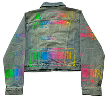 Load image into Gallery viewer, Positive Shipping Label Jean Jacket (Size Medium)
