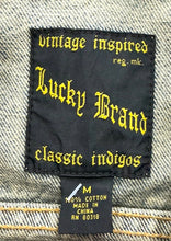 Load image into Gallery viewer, Positive Shipping Label Jean Jacket (Size Medium)
