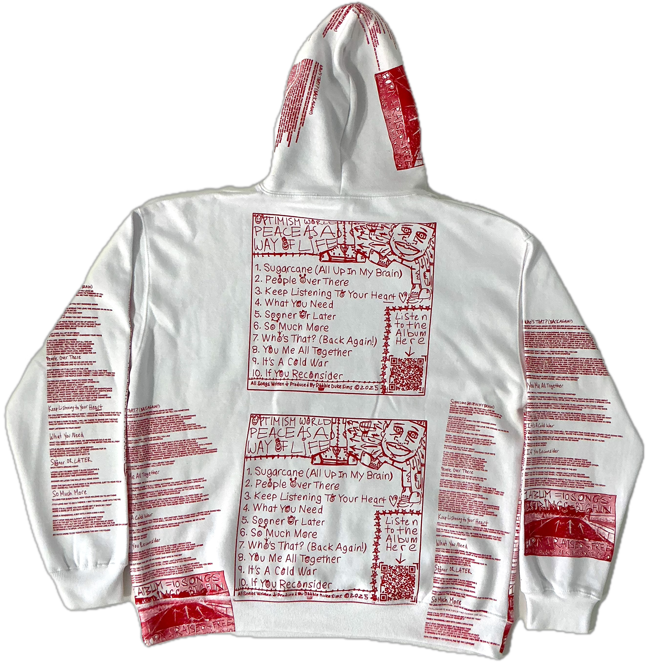 Optimism World Peace As A Way Of Life (The Wearable Album) Hoodie (Size 2X)