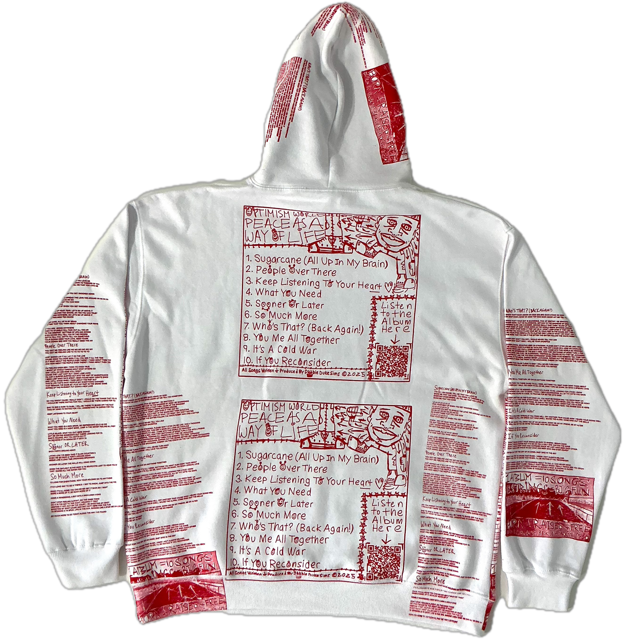 Optimism World Peace As A Way Of Life (The Wearable Album) Hoodie (Size 2X)