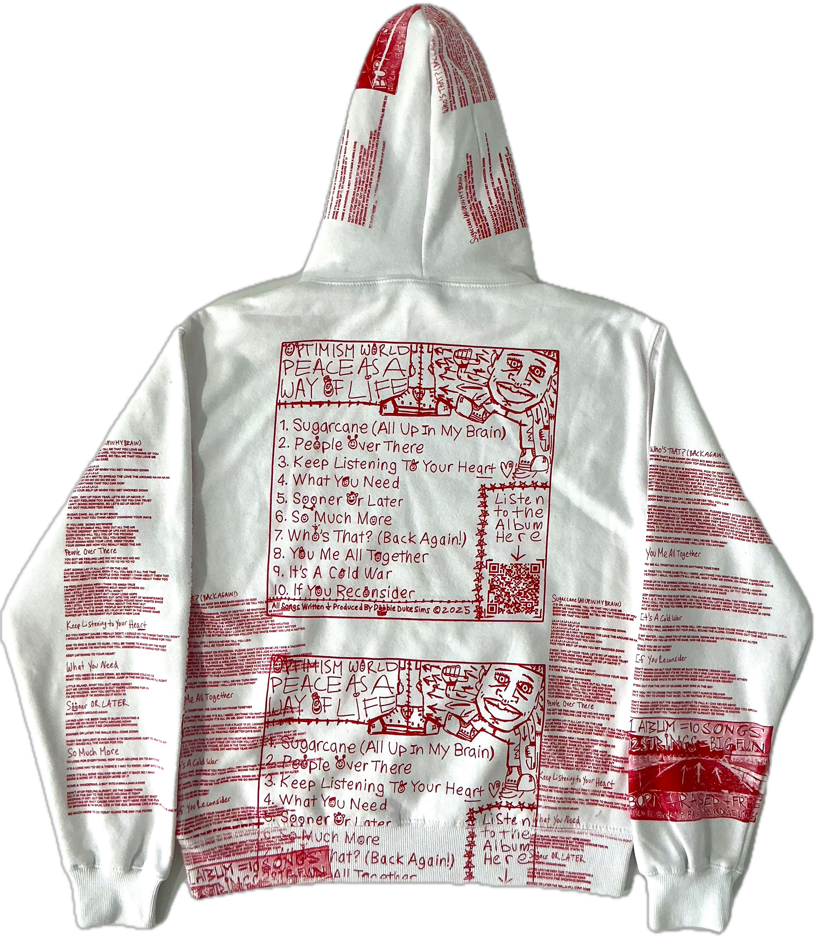 Optimism World Peace As A Way Of Life (The Wearable Album) Hoodie (Size Medium)