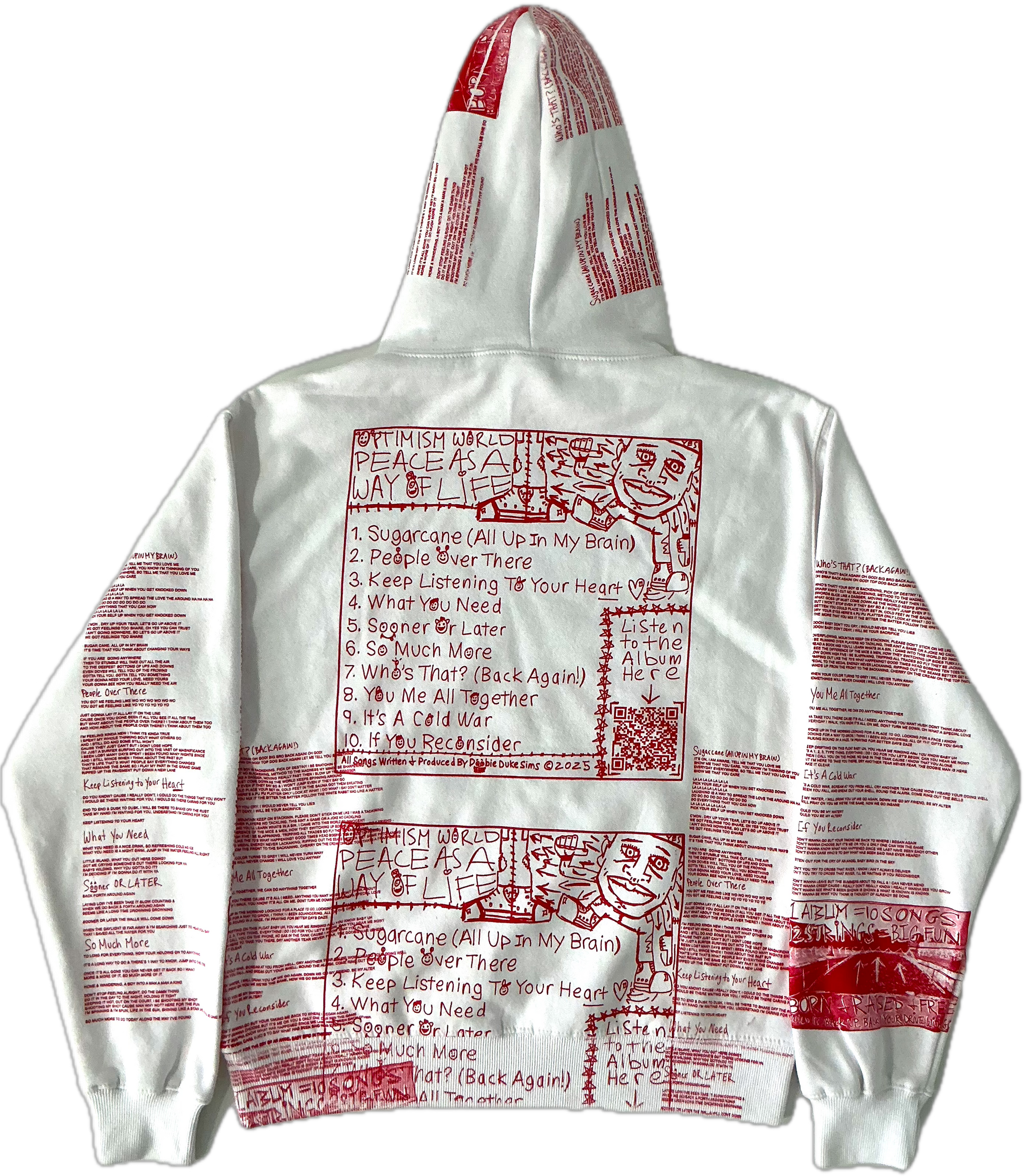 Optimism World Peace As A Way Of Life (The Wearable Album) Hoodie (Size Medium)