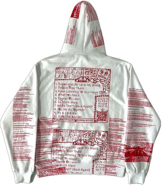 Optimism World Peace As A Way Of Life (The Wearable Album) Hoodie (Size Medium)